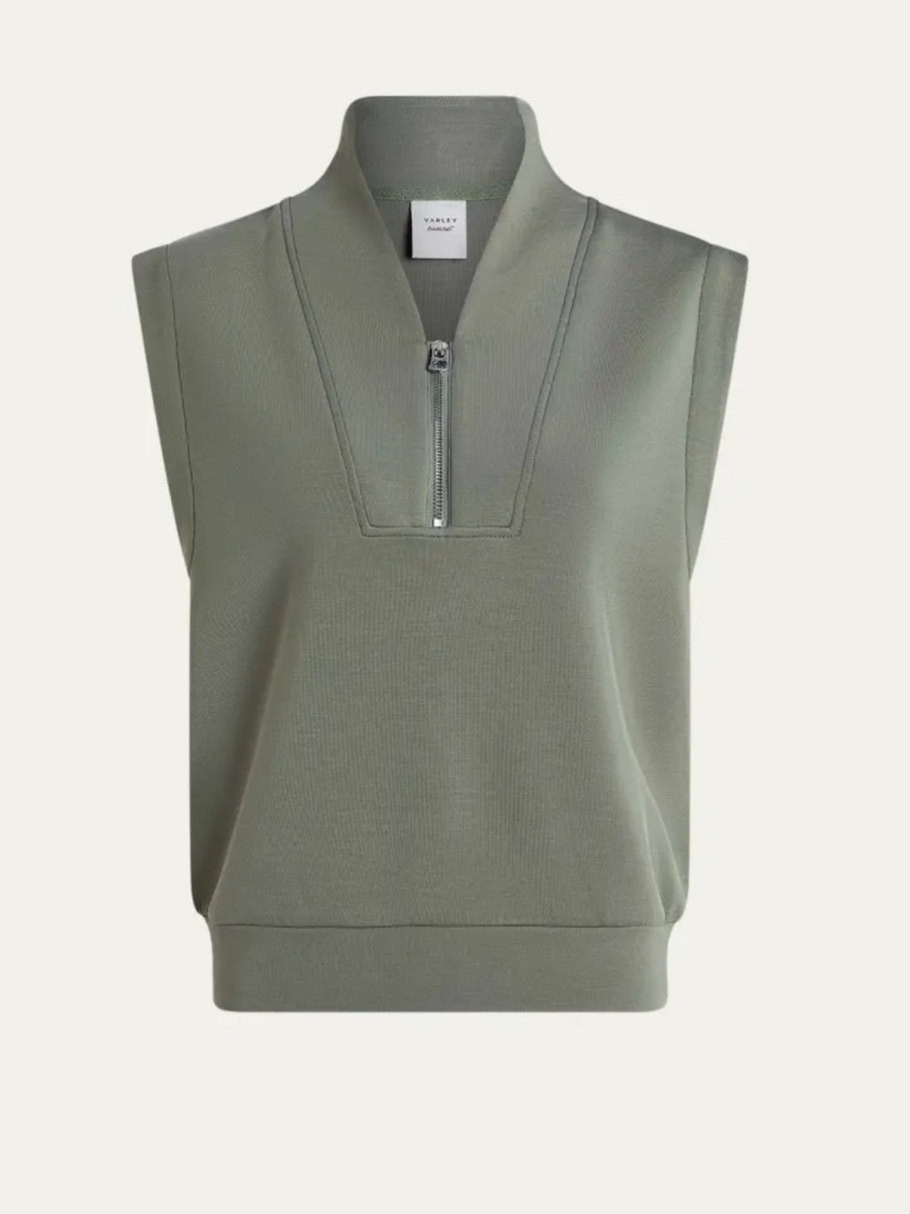 NWOT Varley Loretta Olive Green Sleeveless Half-Zip Pullover Vest Top